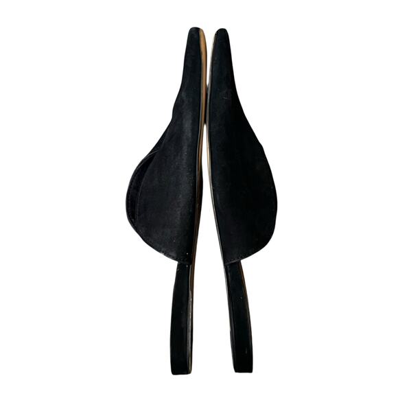 Asos Landing Mules Womens 7 Black Suede Slip On Flats Pointy Comfort Shoes - Picture 6 of 13